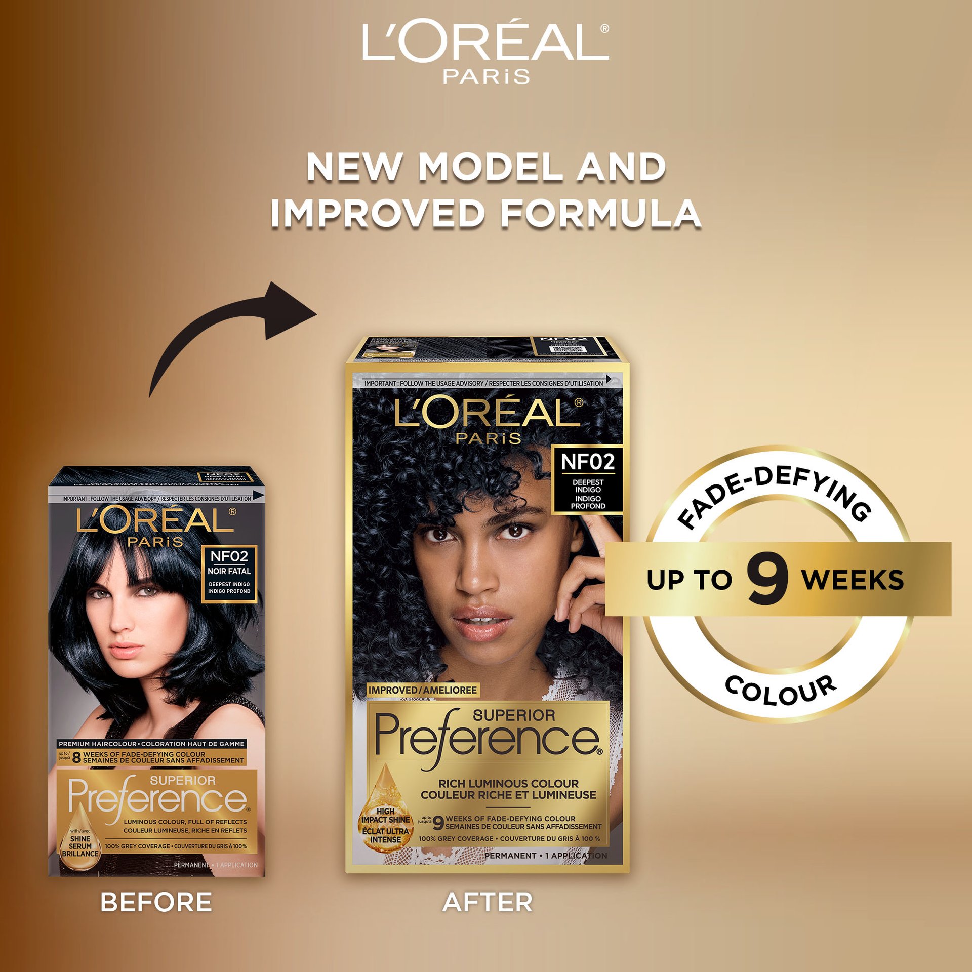 Old and new packaging of Superior Preference showcasing the new and improved formula